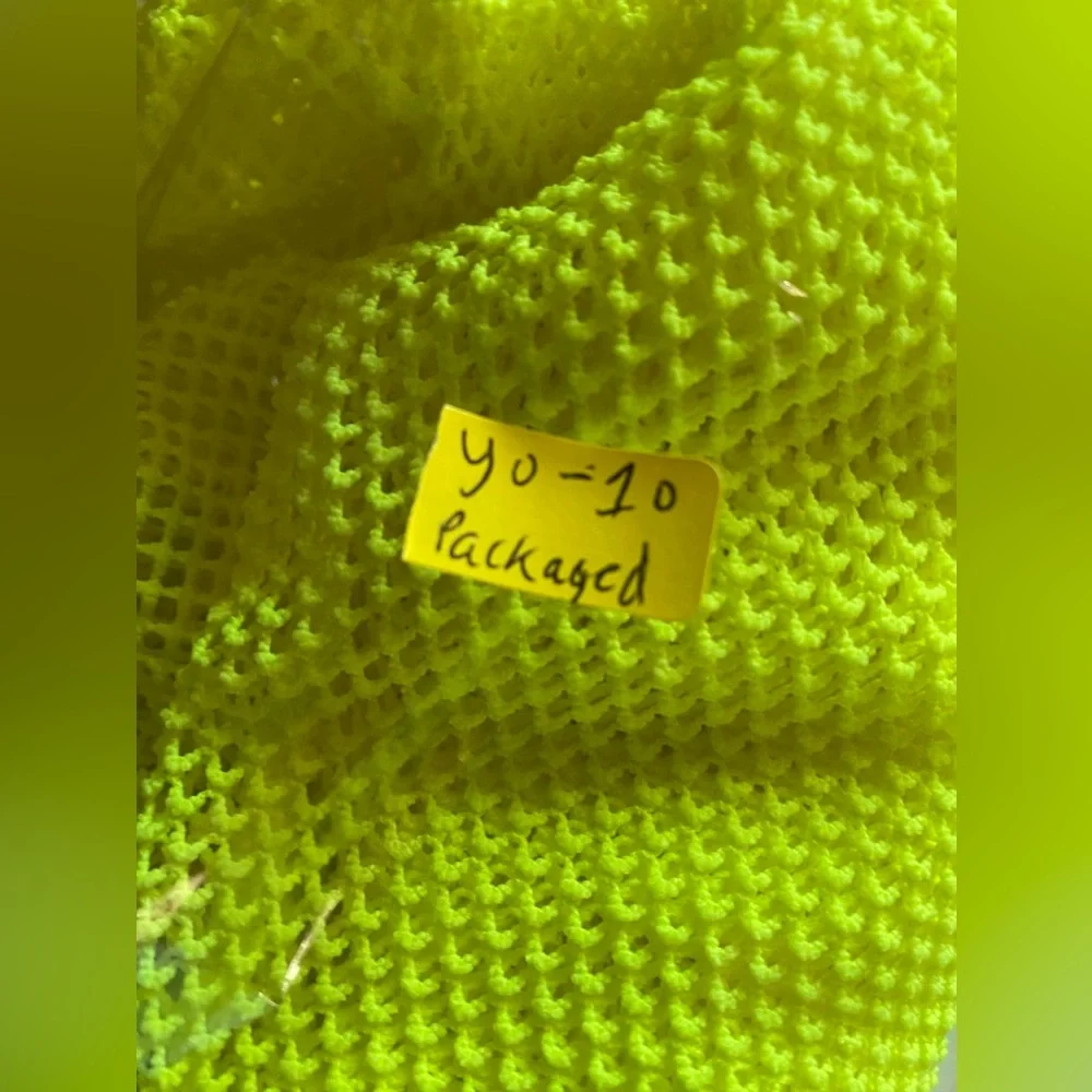 NYC Women M Sheer Mesh Shirt Dress Sexy Clubwear See Through Top Adult Yellow - Picture 9 of 9